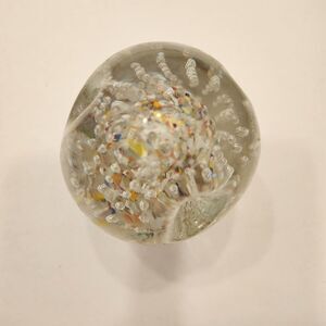 Handcrafted Glass Paperweight Pen Stand – Swirl Pattern – Office Display Piece